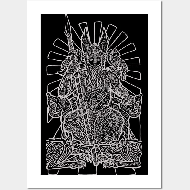 Viking God Odin - metal Wall Art by Roberto Jaras Lira